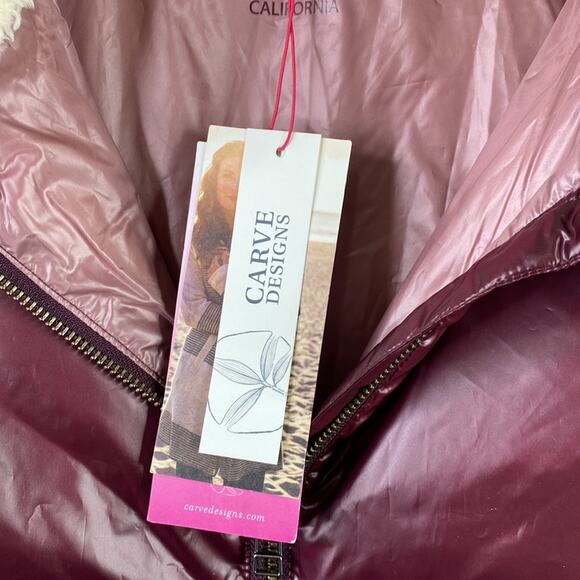 CARVE DESIGNS Maroon Mulberry Portillo Down Water Resistant Jacket Coat Size XS - Picture 13 of 16